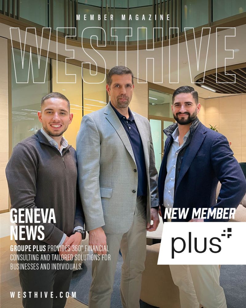 L'équipe de Groupe Plus dans l'espace de coworking de Westhive à Genève