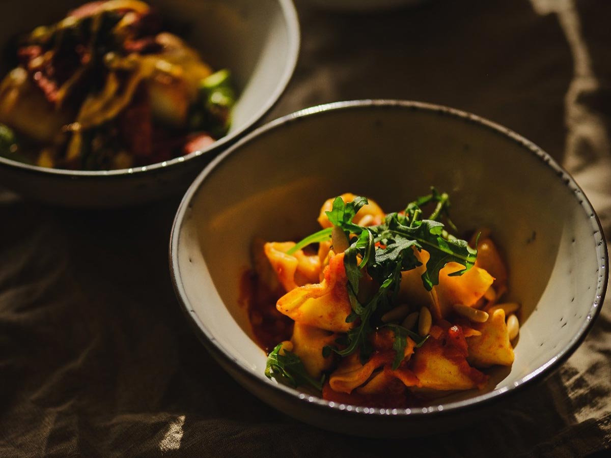 Bowl with pasta dish