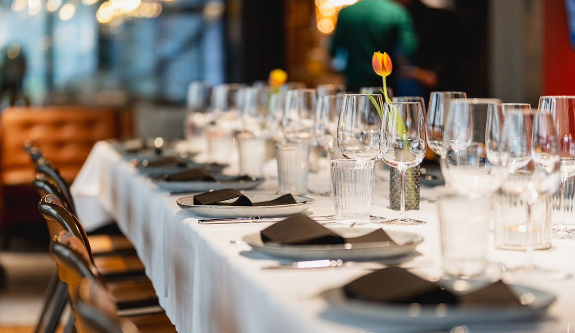 Festive table setting at Westhive Basel Rosental
