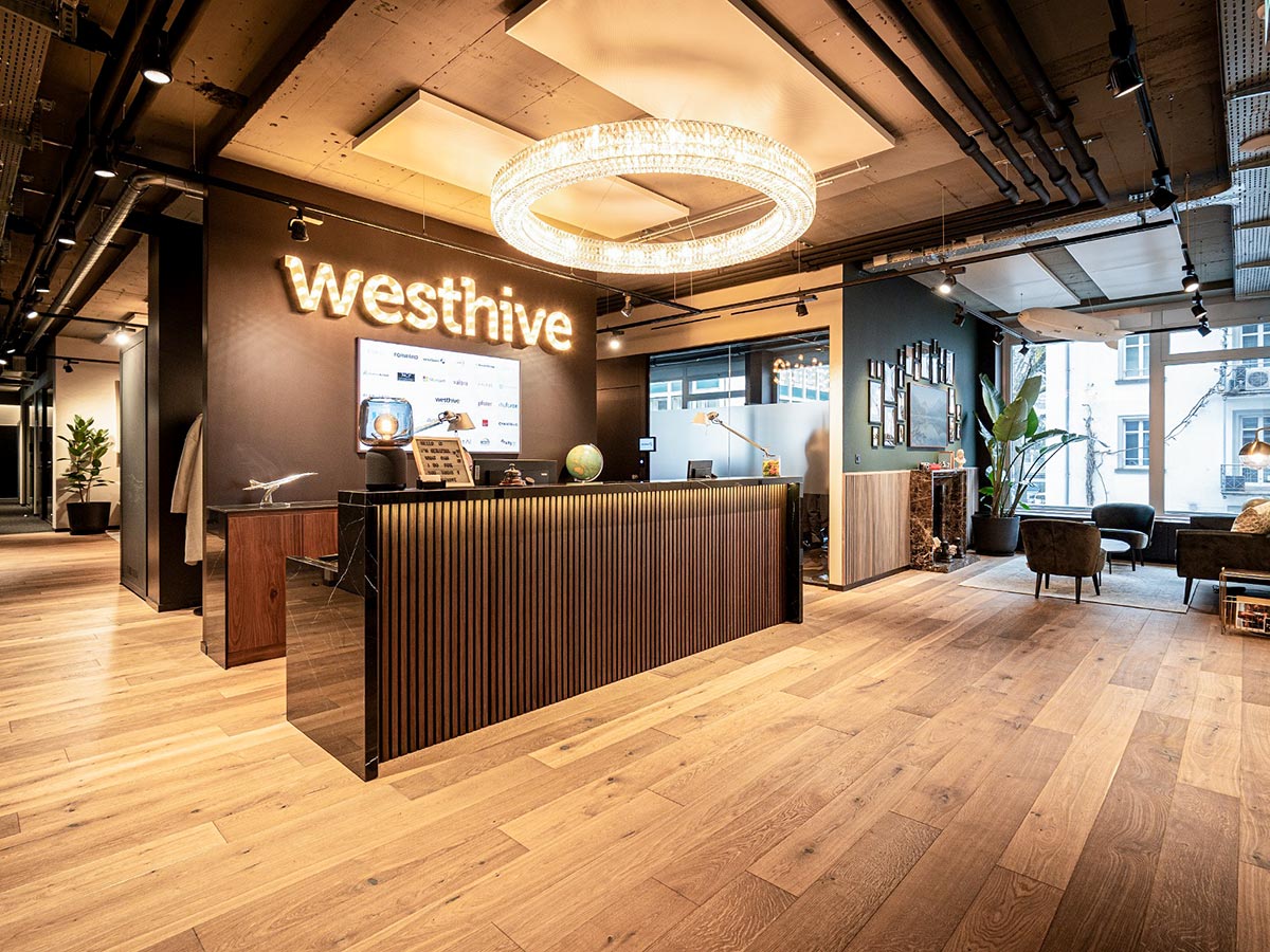 Empfangsbereich im Westhive Zürich Bleicherweg