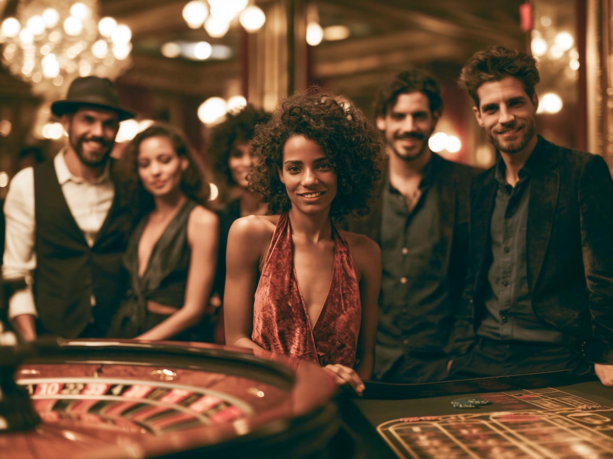 Guests at a roulette table