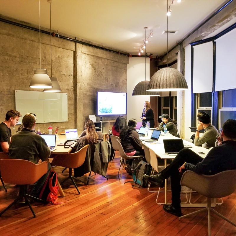 Creative work in a workshop room