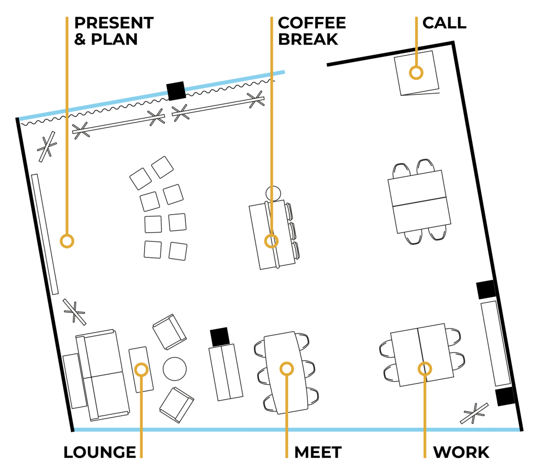Grundrissplan des Raums «Think Big»