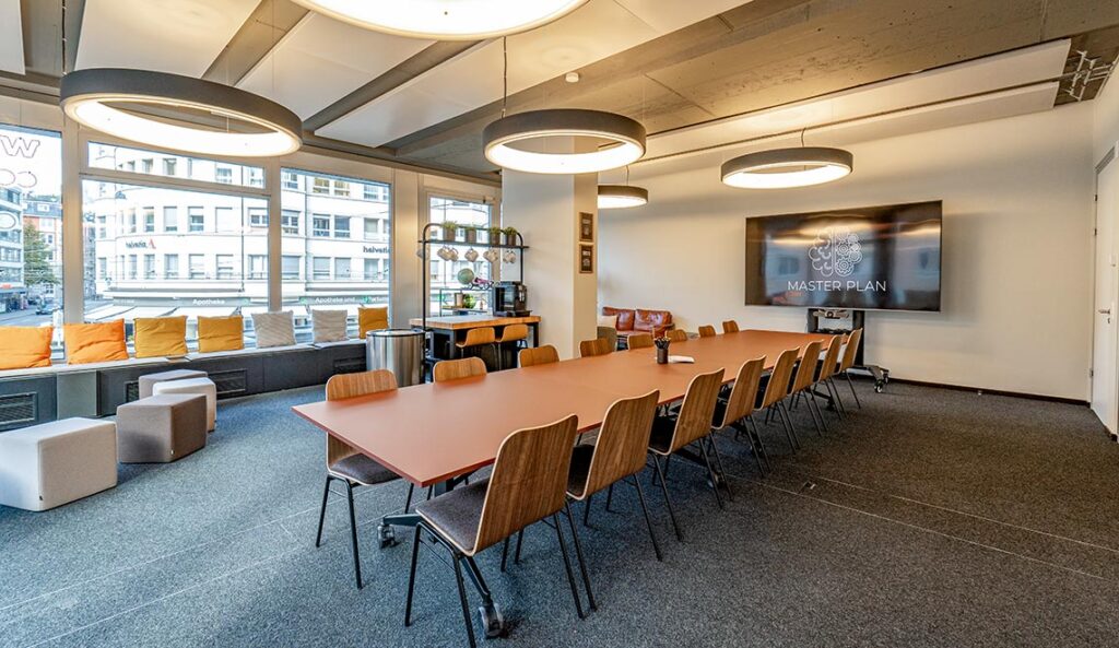 Workshop-Raum «Master Plan» im Westhive Zürich Bleicherweg