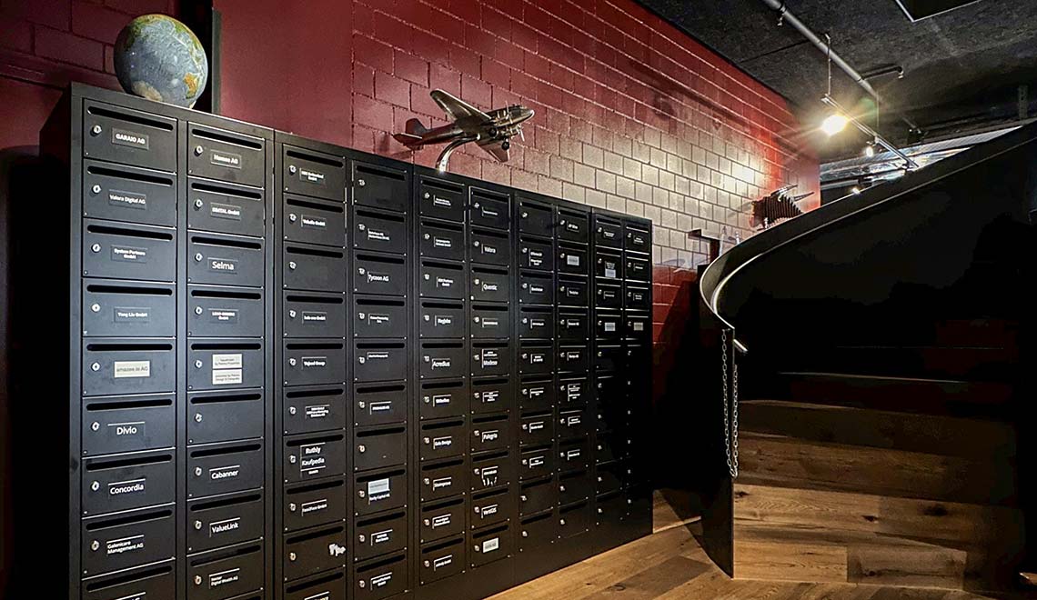 Briefkästen im Westhive Zürich Hardturm