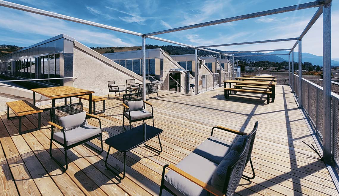 Dachterrasse des Westhive Zug Tech Cluster
